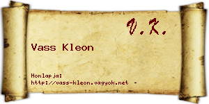 Vass Kleon névjegykártya